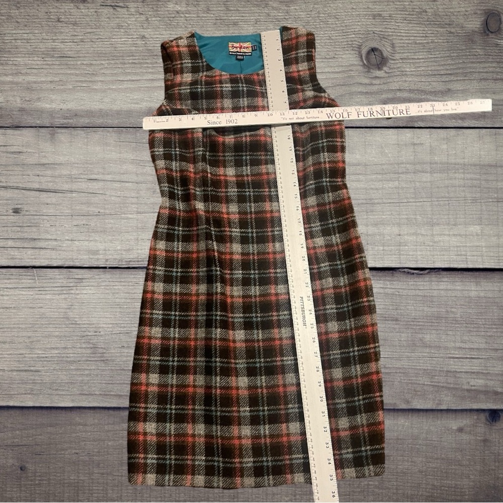 Boden British Tweed by Moon Plaid Dress Size US 6R UK 10R Brown Pink - Picture 16 of 16